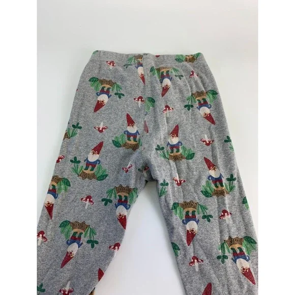 Hanna Andersson Girl Boy Long John Pajamas Gray Gnome Mushroom Youth 130 US 8 - Picture 6 of 7